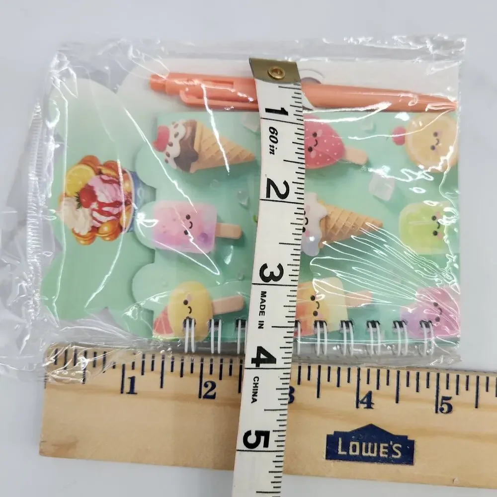2 Spiral Pocket Notebook/Pen Ice Cream Cones & Treats 4x5.5
